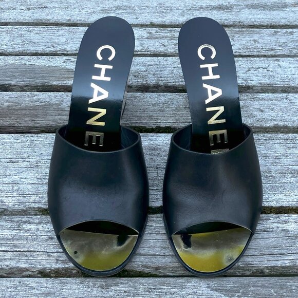 AUTHENTIC CHANEL Black Wedges - Picture 3 of 11